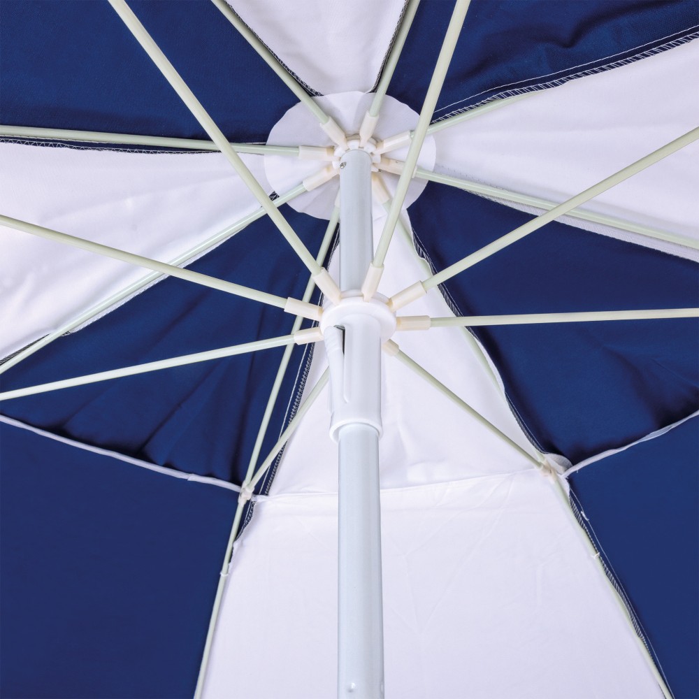 Ομπρέλα Παραλίας 2m 180gsm 8 Ακτίνες 4mm Μπλε/Λευκή