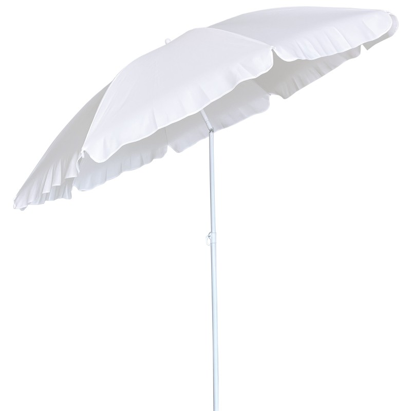 Ομπρέλα Παραλίας 2m 180gsm 8 Ακτίνες 4mm Λευκή