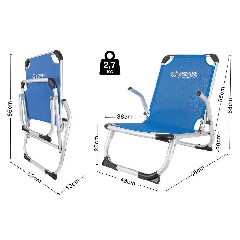 Καρεκλάκι Παραλίας ESCAPE High Μπλε
