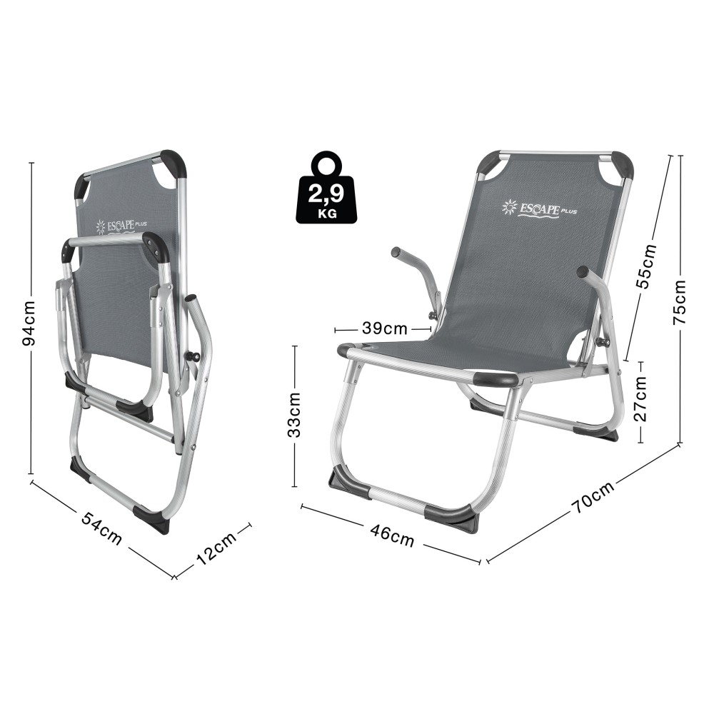 Καρεκλάκι Παραλίας ESCAPE Plus Γκρι