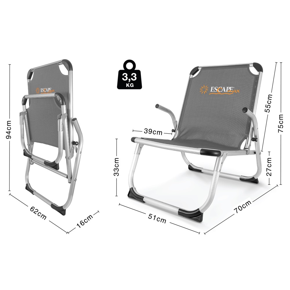 Καρεκλάκι Παραλίας ESCAPE Max Γκρι