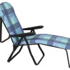 Πολυθρόνα 7 Θέσεων Μαύρου Σκελετού Μπλε Καρό Μαξιλάρι