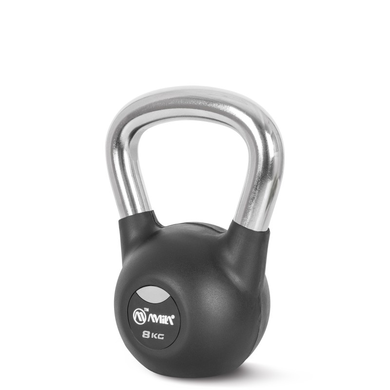AMILA Kettlebell Rubber Cover Cr Handle 8kg