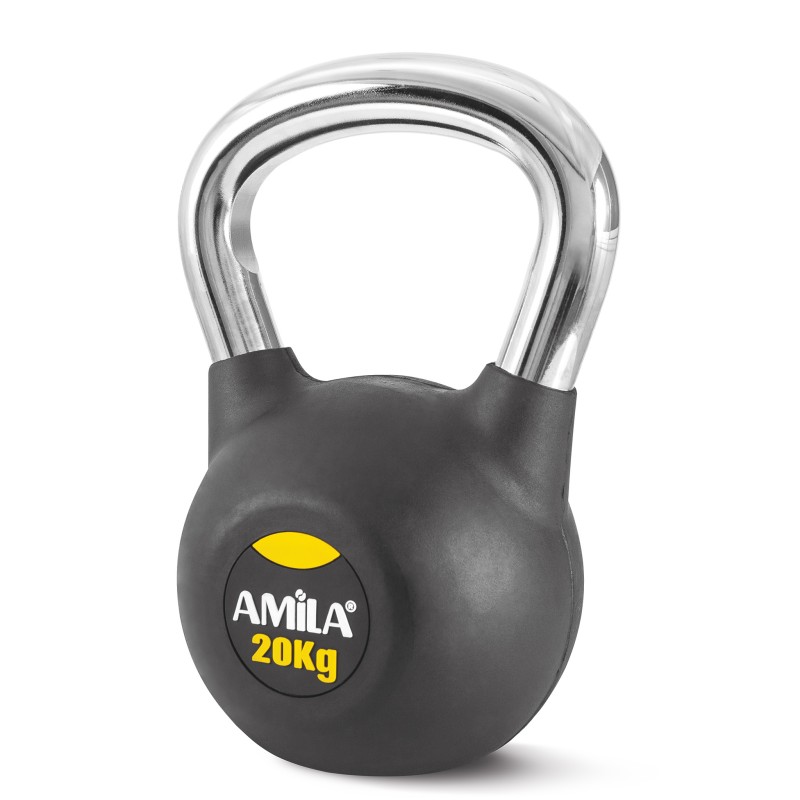 AMILA Kettlebell Rubber Cover Cr Handle 20Kg
