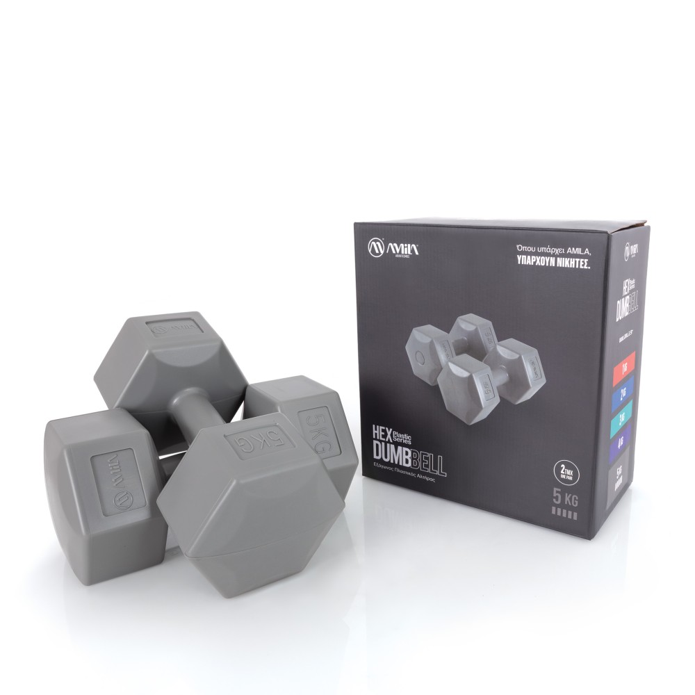 Αλτήρας Εξάγωνος Plastic Series 5,00Kg (Ζευγάρι)