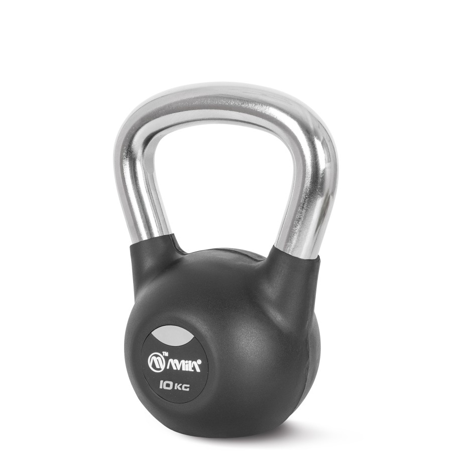 AMILA Kettlebell Rubber Cover Cr Handle 10Kg