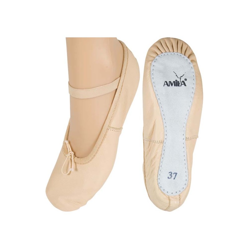 Παπούτσια Μπαλέτου Δερμάτινα Μπεζ, Νο31