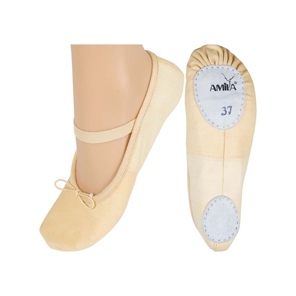Παπούτσια Μπαλέτου Καμβάς Μπεζ, Νο42