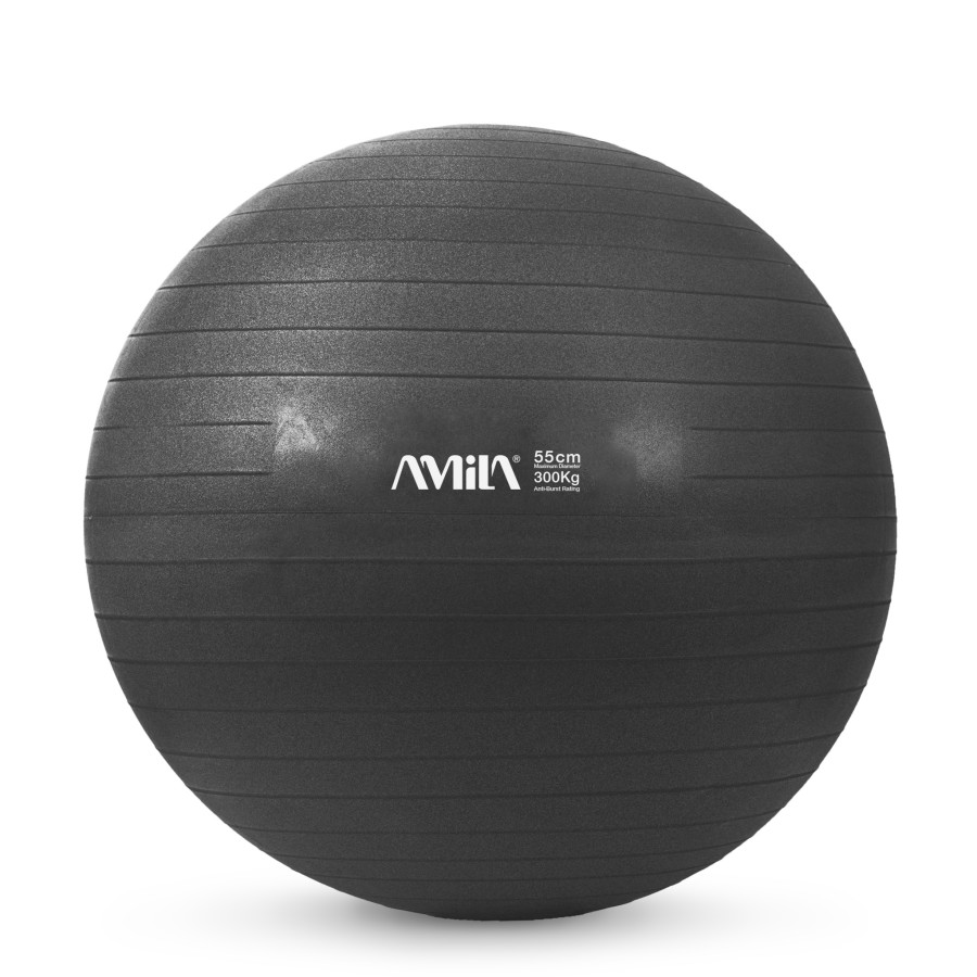 Μπάλα Γυμναστικής AMILA GYMBALL 55cm Μαύρη Bulk