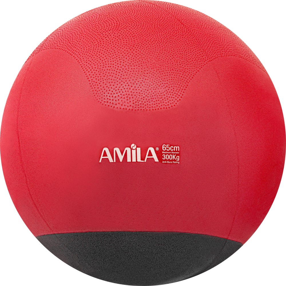 Μπάλα Γυμναστικής AMILA GYMBALL 65cm Κόκκινη με Βάρος στην Βάση