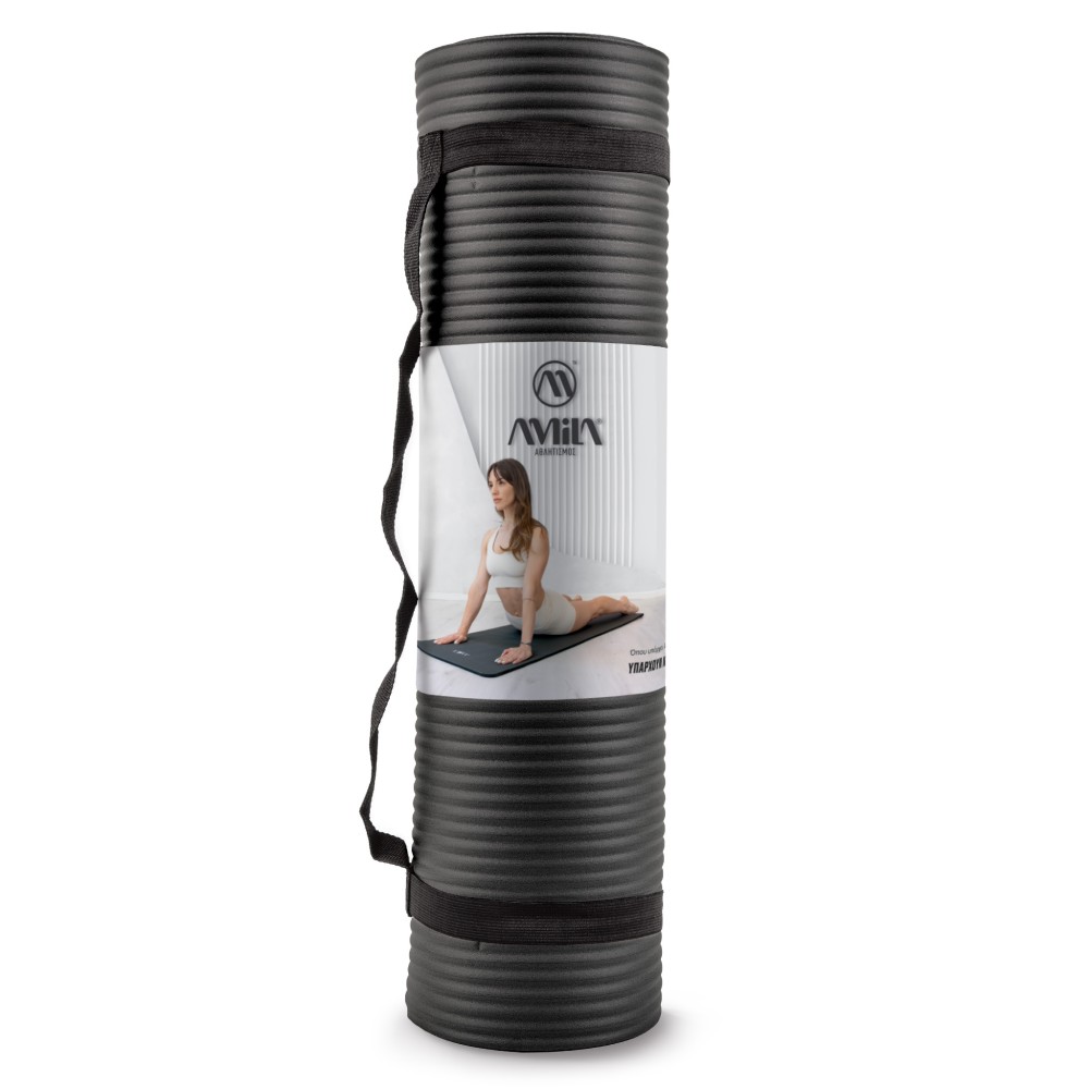 Στρώμα Γυμναστικής Plura NBR 100kg 183x60x1,5cm - Μαύρο