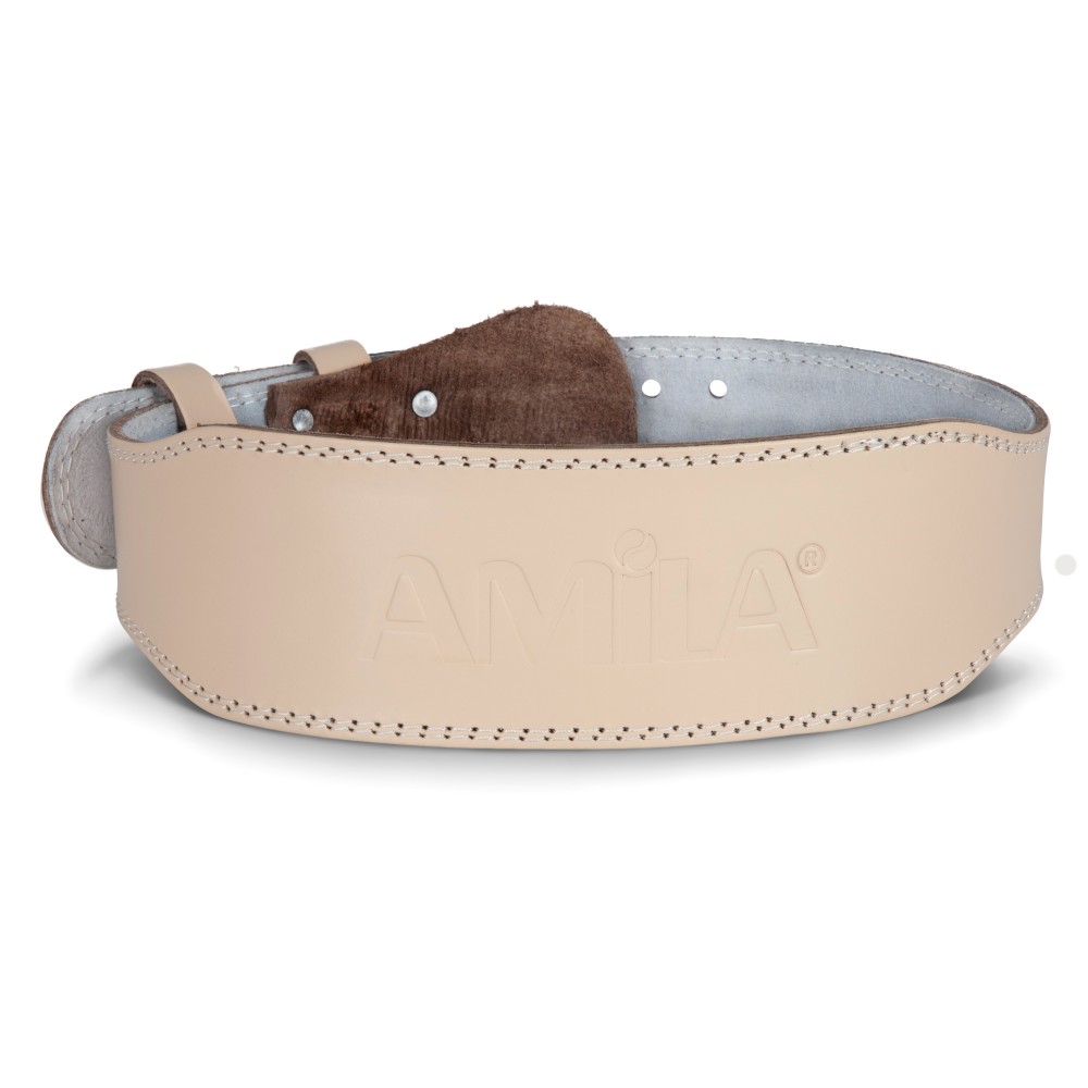 Ζώνη Άρσης Βαρών AMILA Δερμάτινη Μπεζ A Quality L