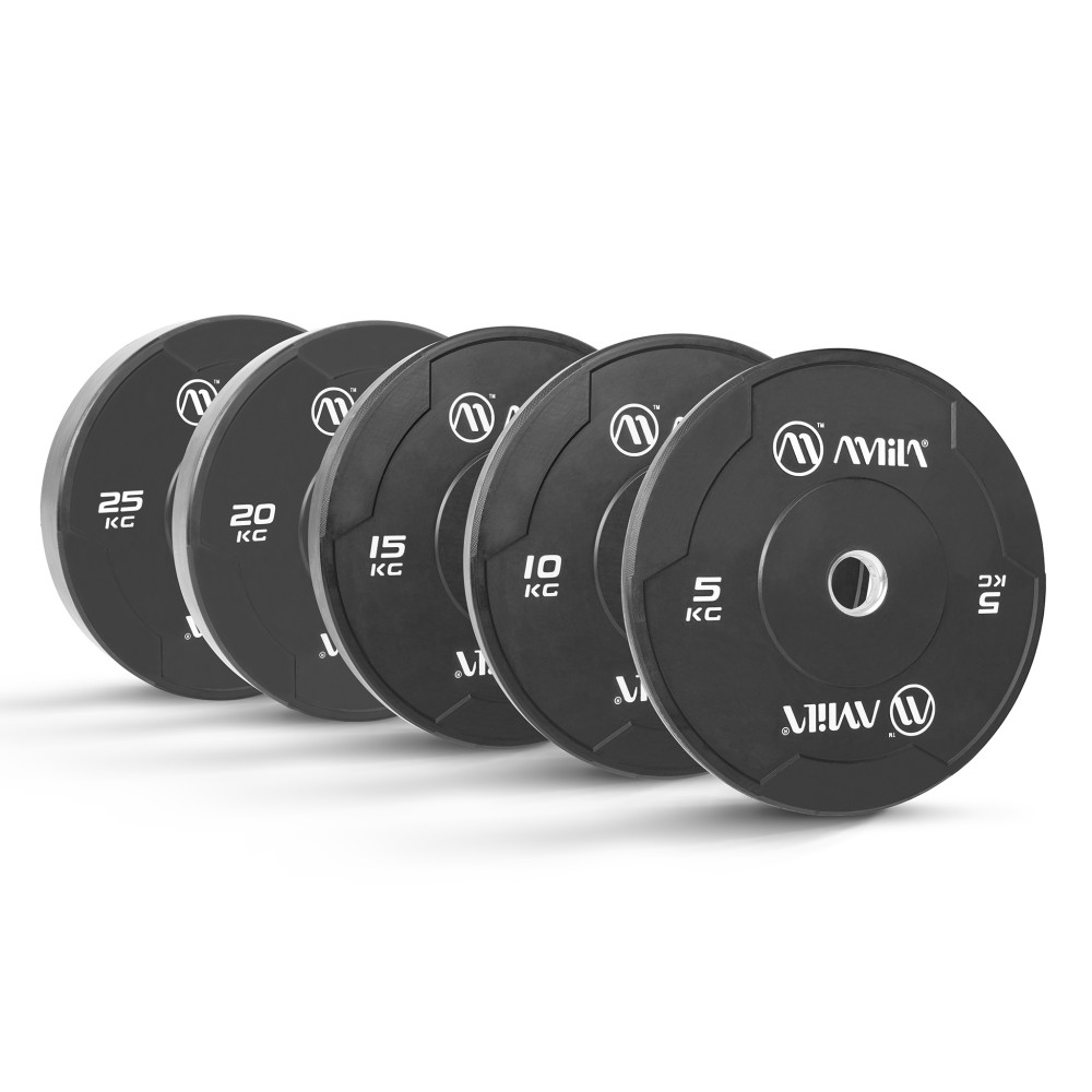 Δίσκος AMILA Black W Bumper Slim 50mm 15Kg