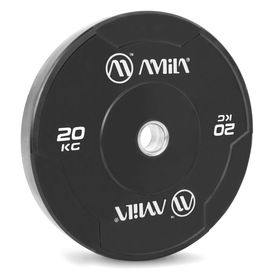 Δίσκος AMILA Black W Bumper Slim 50mm 20Kg