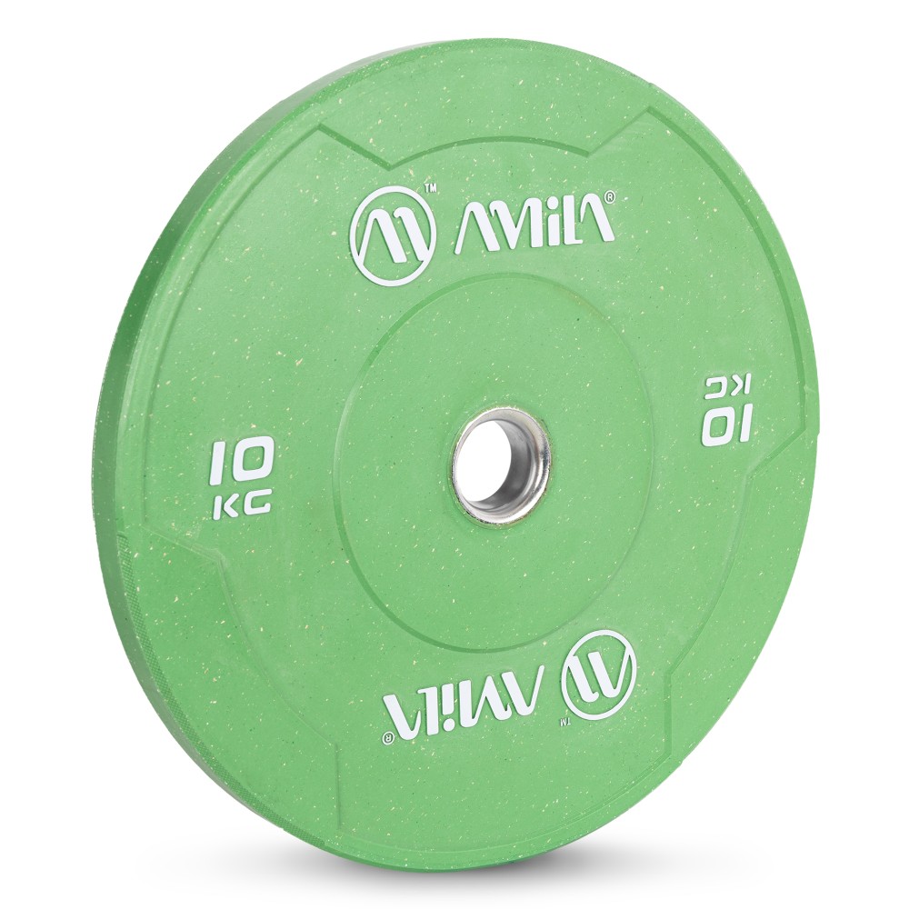 Δίσκος Color Bumper Plate Slim 50 mm 10 kg – Πράσινο