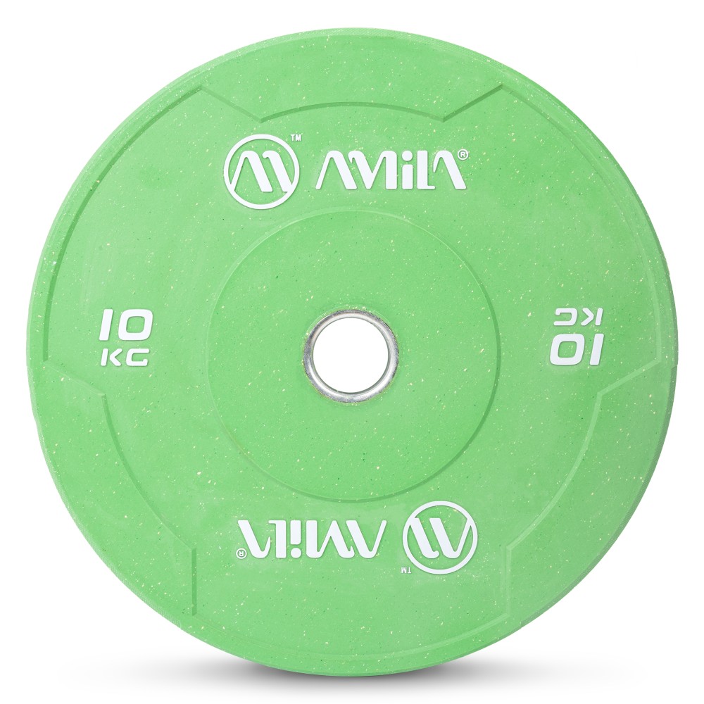 Δίσκος Color Bumper Plate Slim 50 mm 10 kg – Πράσινο