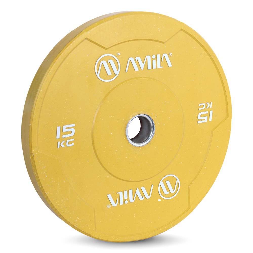 Δίσκος Color Bumper Plate Slim 50 mm 15 kg – Κίτρινο