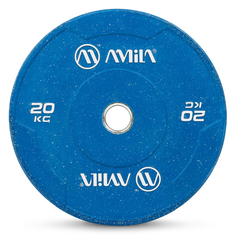 Δίσκος Color Bumper Plate Slim 50 mm 20 kg – Μπλε