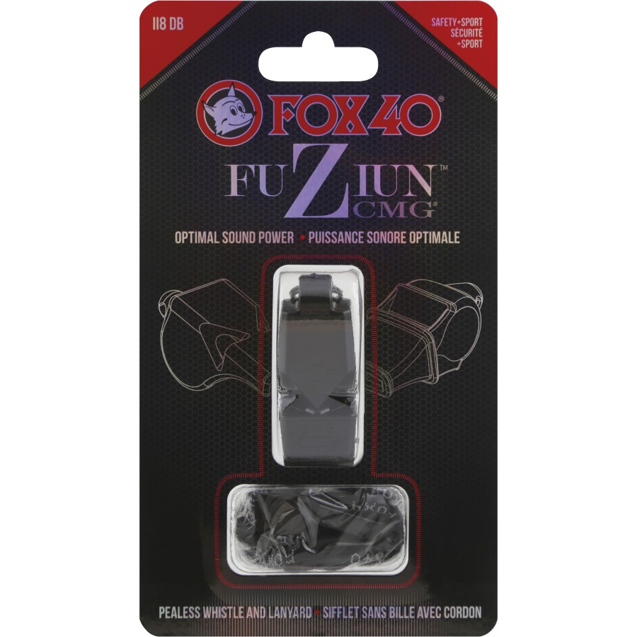 Σφυρίχτρα FOX40 FUZIUN CMG Μαύρη με Κορδόνι