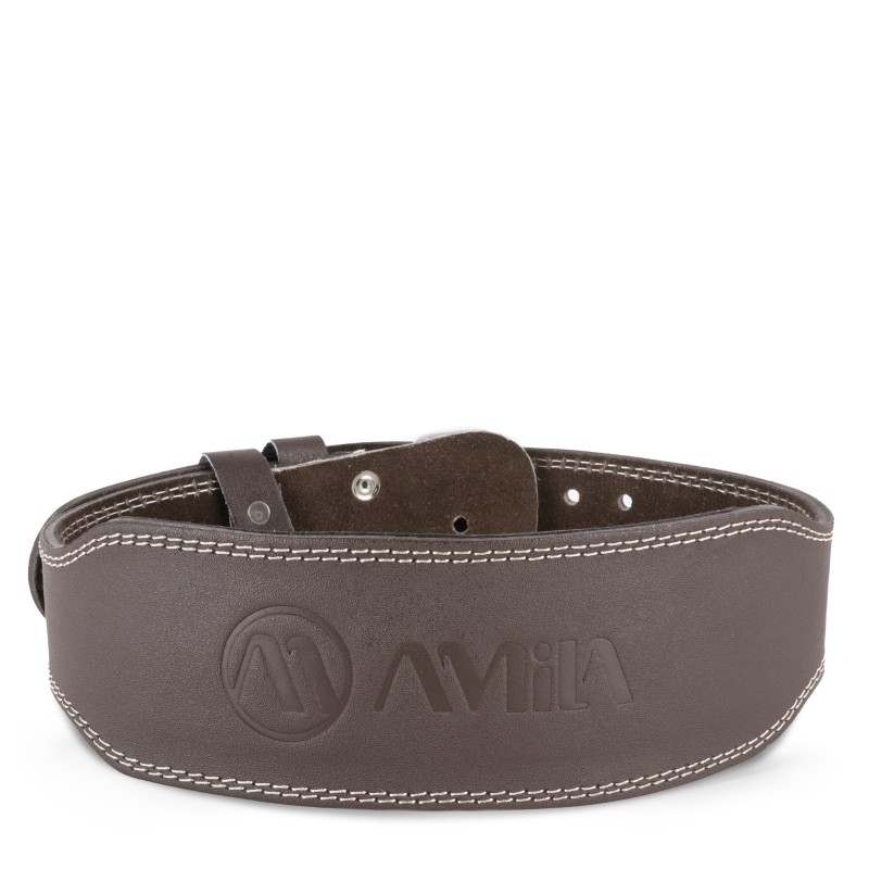 Ζώνη Άρσης Βαρών AMILA Δερμάτινη Καφέ B Quality S