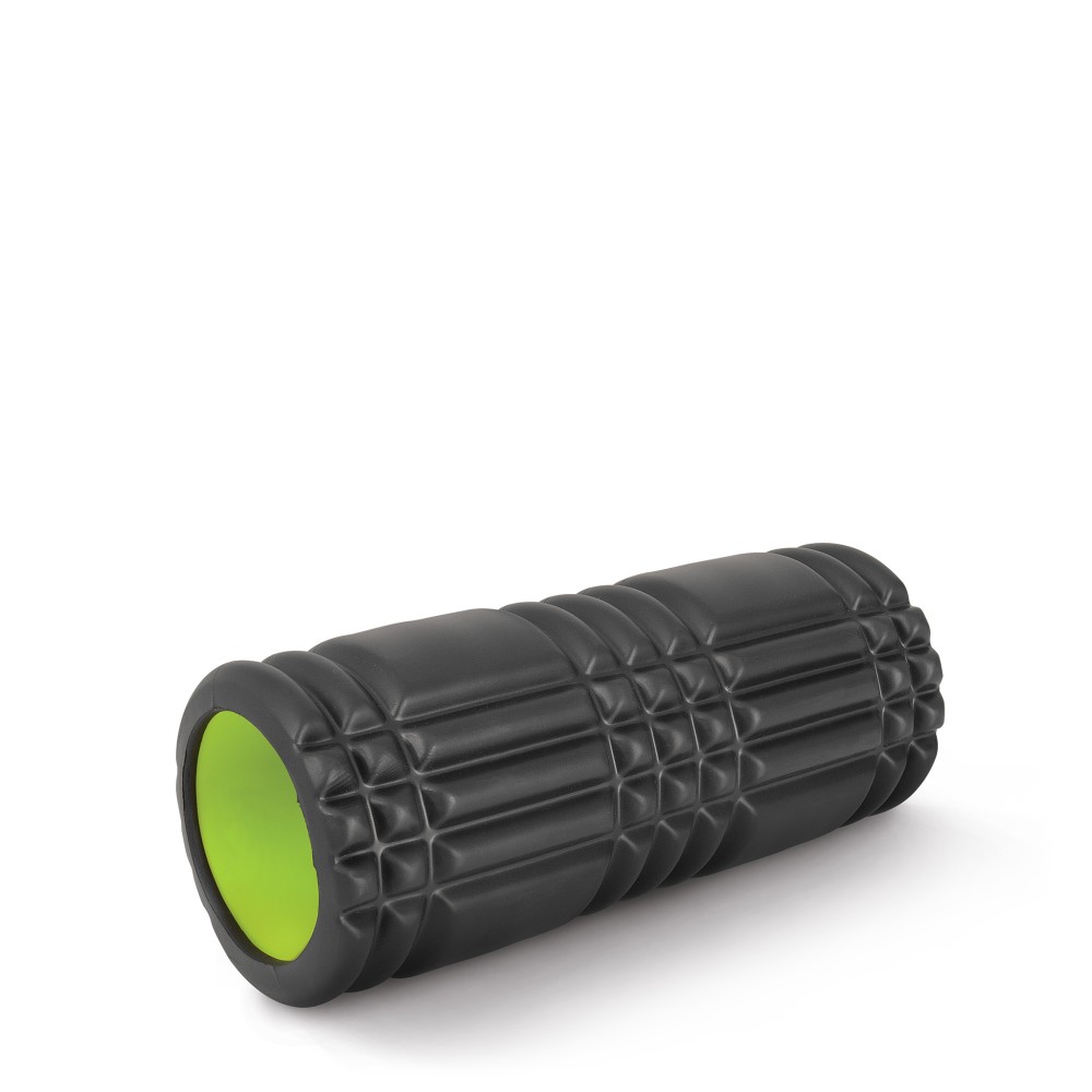 AMILA Foam Roller Plexus Φ14x33cm Μαύρο/Λάιμ