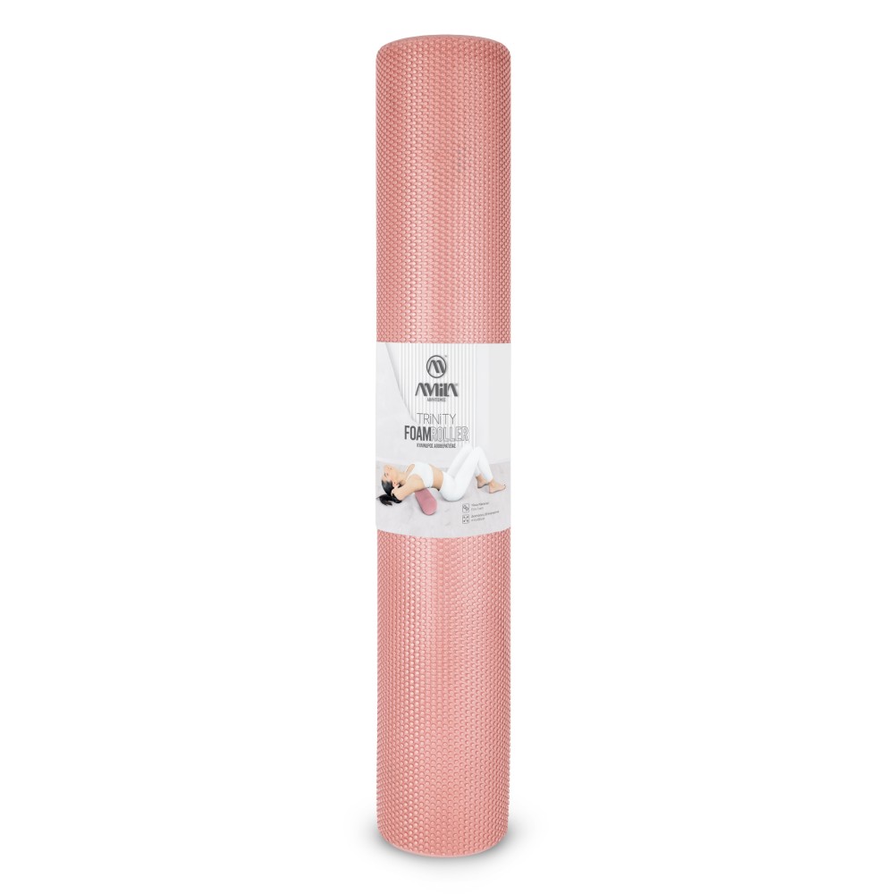 Κύλινδρος Αποθεραπείας Foam Roller Trinity Φ15x90 cm – Rose Pink