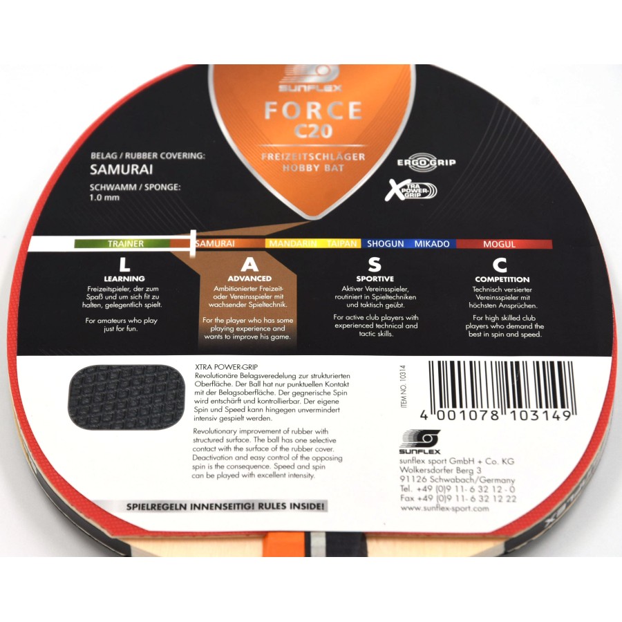 Ρακέτα Ping Pong Sunflex FORCE C20