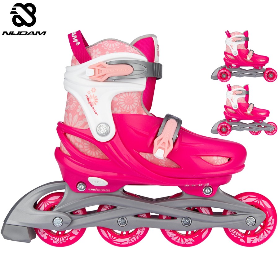 Nijdam Inline Skates Ρυθμιζόμενα 3-σε-1 "Floral Switch"
