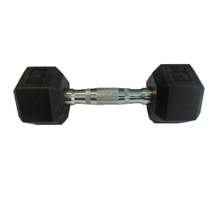 Hexagonal Rubber Dumbbell 12.5kg set Pro-Fit