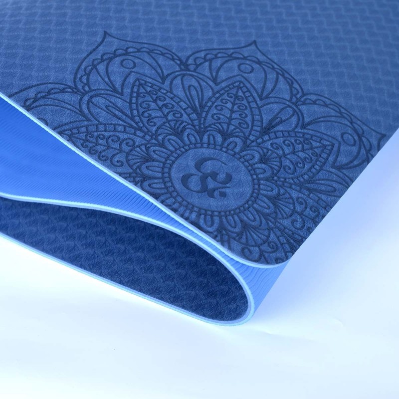 TWO-TONE T.P.E. YOGA MAT DARK BLUE