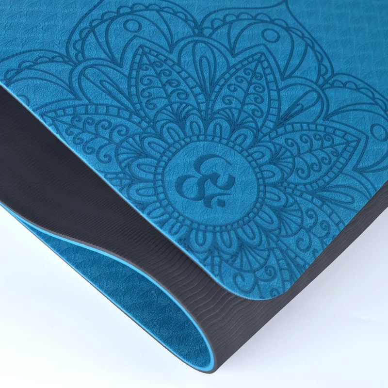 TWO-TONE T.P.E. YOGA MAT MARINE WATER