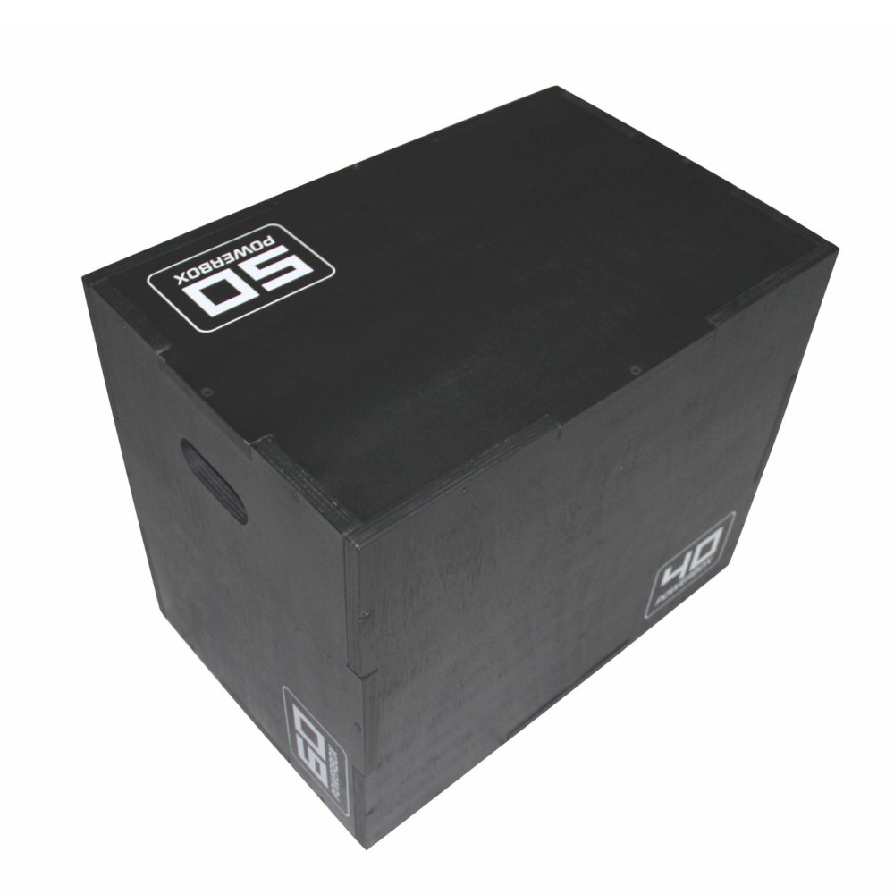 WOODEN PLYO BOX BLACK 40*50*60cm