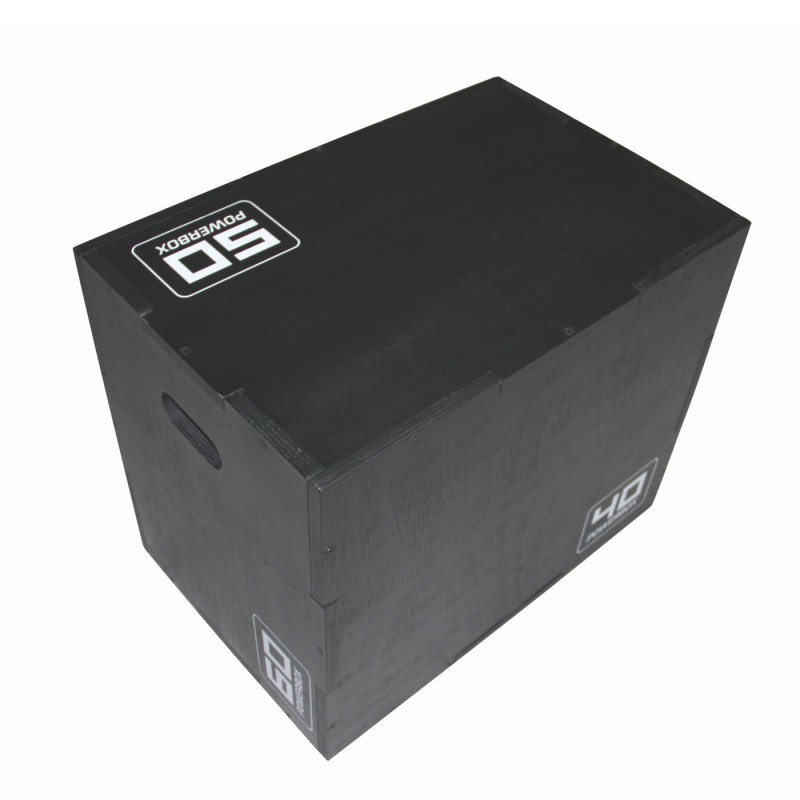 WOODEN PLYO BOX BLACK 40*50*60cm