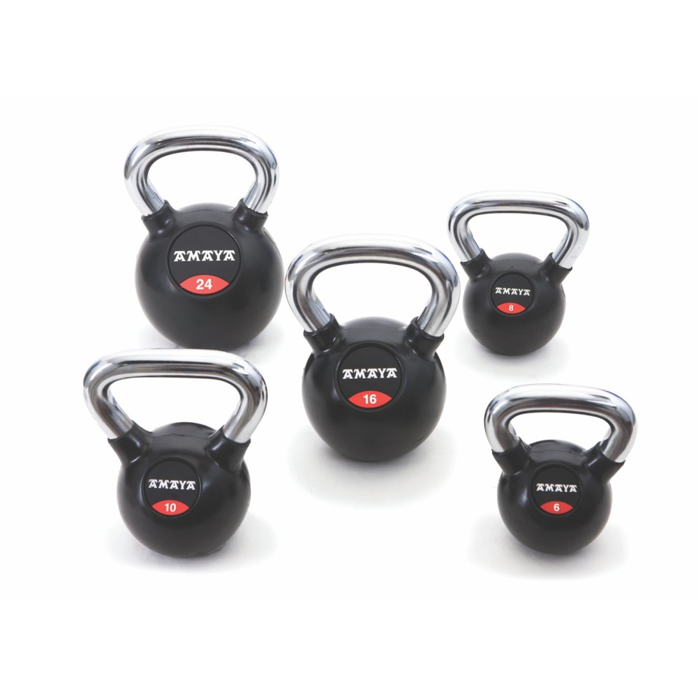 Rubber Kettlebell With Chroming Handle