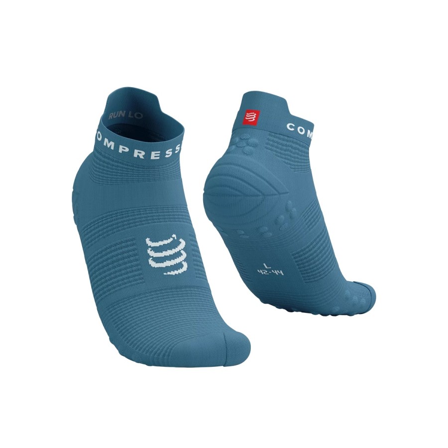 PRO RACING SOCKS V4.0 RUN LOW - NIAGARA BLUE - WHITE 35-38