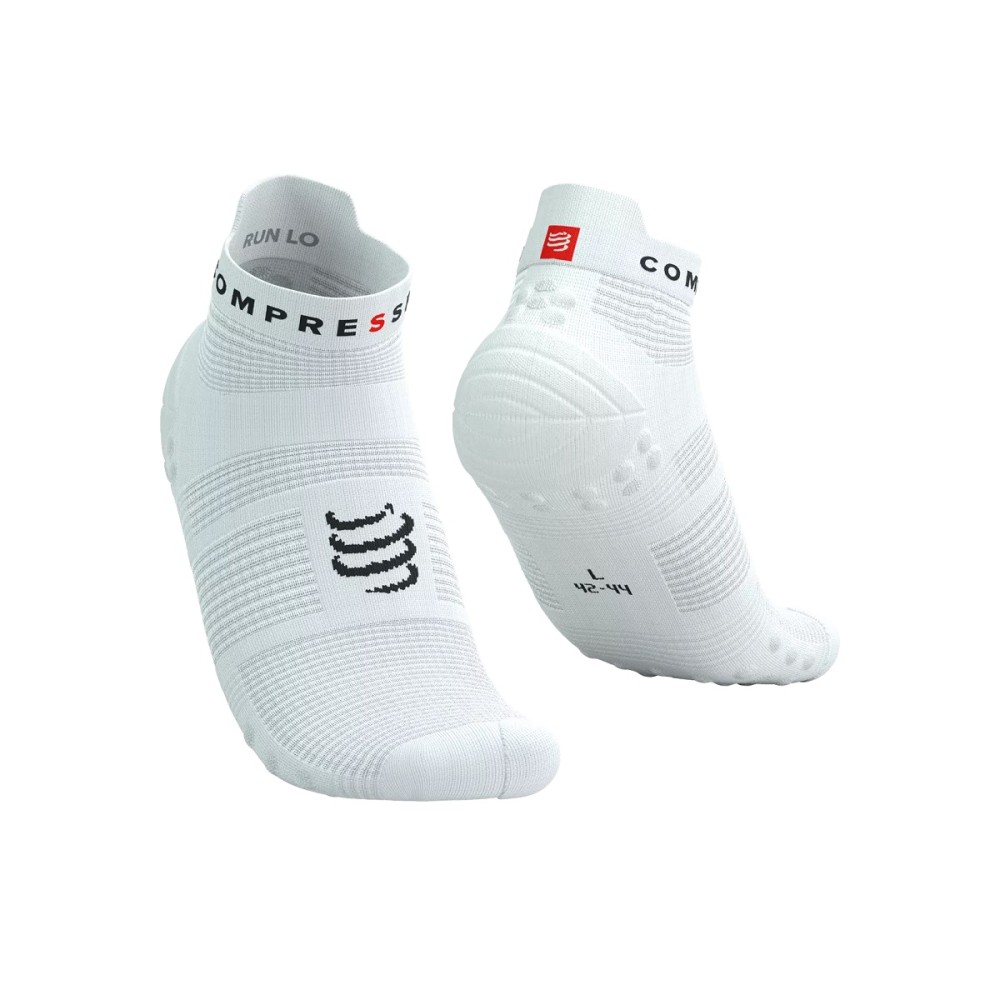 PRO RACING SOCKS V4.0 RUN LOW - WHITE / BLACK 35-38