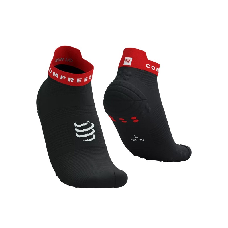 PRO RACING SOCKS V4.0 RUN LOW - BLACK / RED 39-41