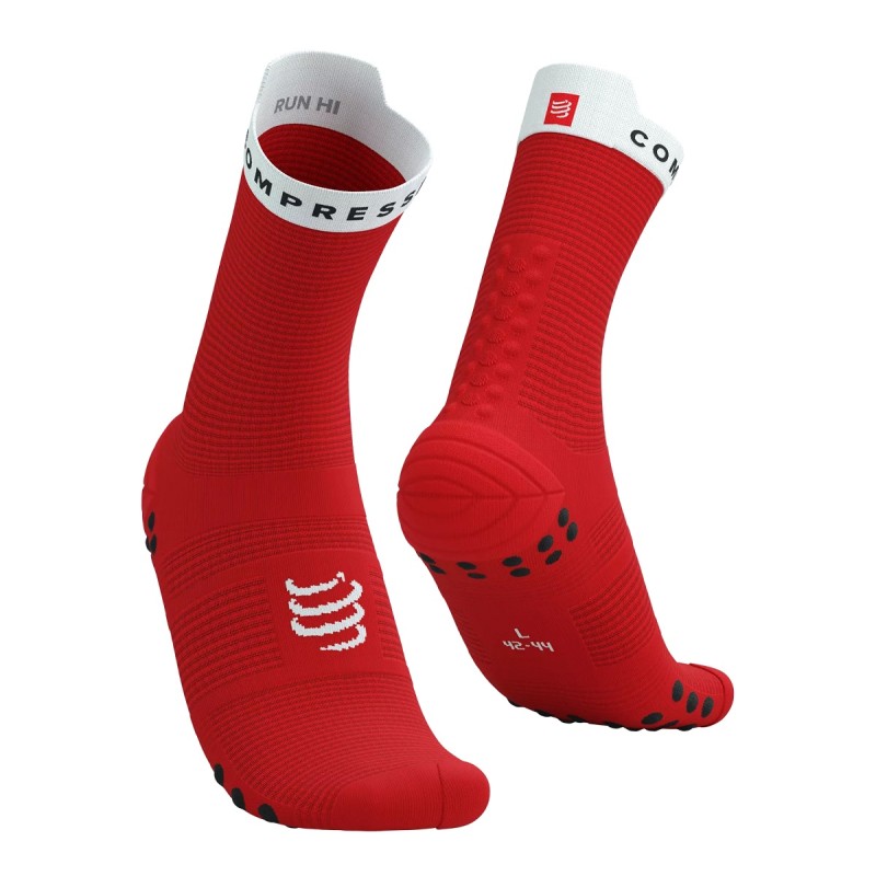 PRO RACING SOCKS V4.0 RUN HIGH - CORE RED / WHITE 45-48