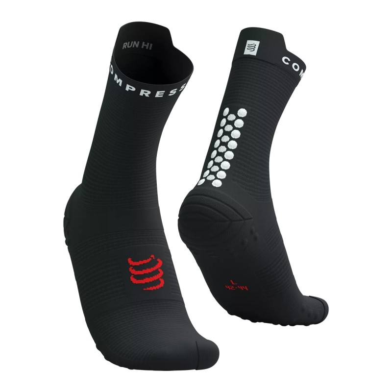 PRO RACING SOCKS V4.0 RUN HIGH - BLACK / WHITE 39-41