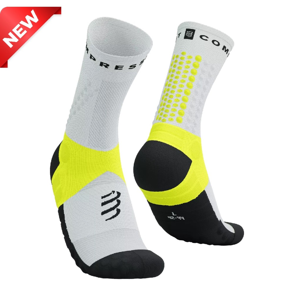 ULTRA TRAIL V.2 SOCKS - WHITE/SAFE YELLOW 39-41
