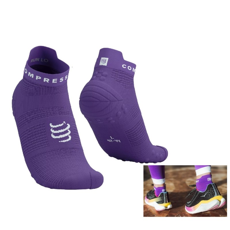 PRO RACING SOCKS V4.0 RUN LOW - LILAC / WHITE T4 / 45-48