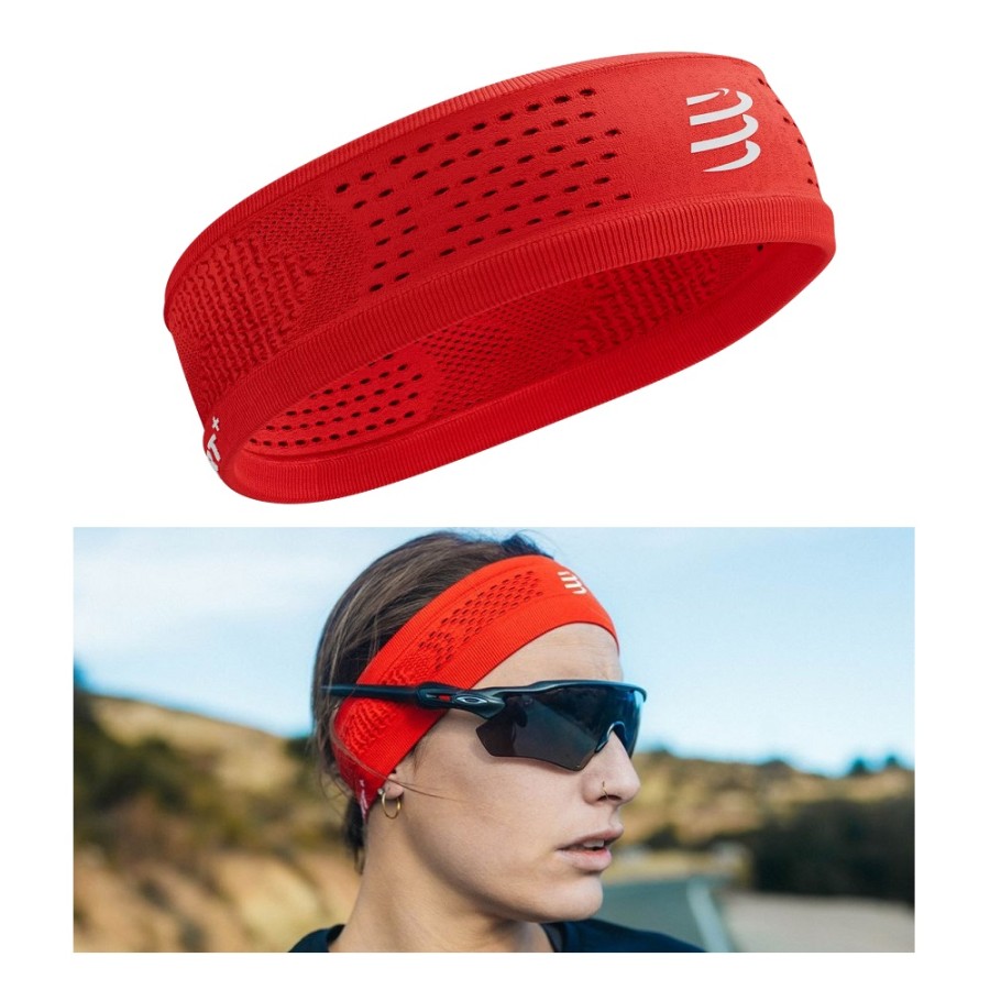 Compressport Thin Headband - CORE RED WHITE