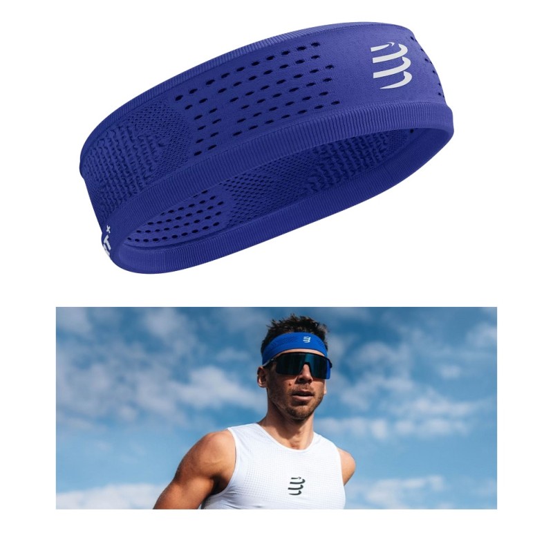 COMPRESSPORT THIN HEADBAND - DAZZ BLUE WHITE