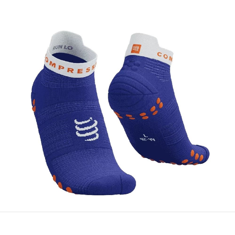 PRO RACING SOCKS V4.0 RUN LOW - DAZZ BLUE / WHITE T4 / 45-48