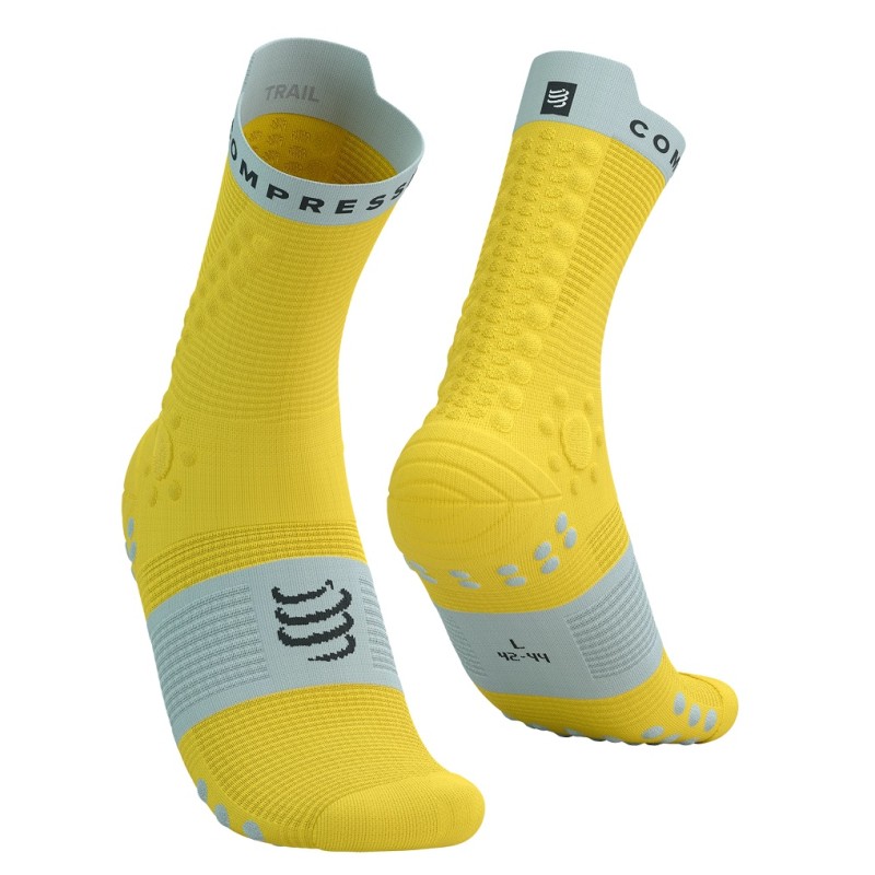 PRO RACING SOCKS V4.0 TRAIL - MAIZE / DAWN BLUE T1 / 35-38