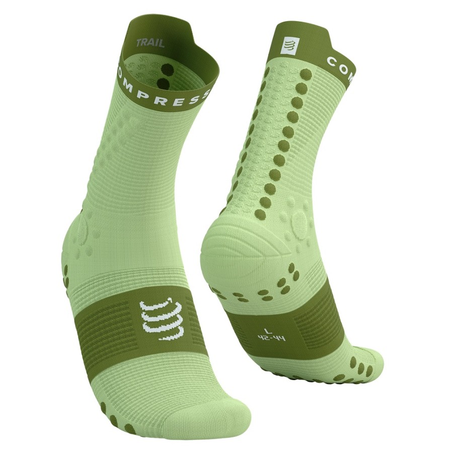 PRO RACING SOCKS V4.0 TRAIL - SHADOW LIME / WOODBINE T4 / 45-48