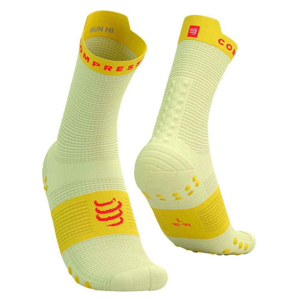 PRO RACING SOCKS V4.0 RUN HIGH - ELF YELLOW / RED T1 / 35-38