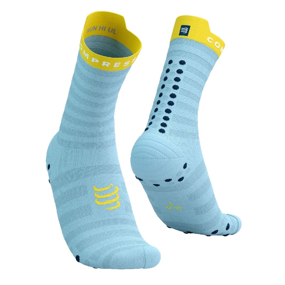 Pro Racing Socks V4.0 Ultralight Run High - Cashmere Blue/Yellow T1 / 35-38