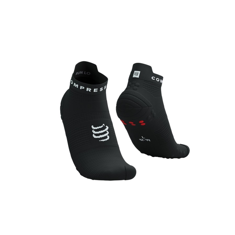 COMPRESSPORT PRO RACING SOCKS V4.0 RUN LOW - BLACK WHITE T3 / 42-44