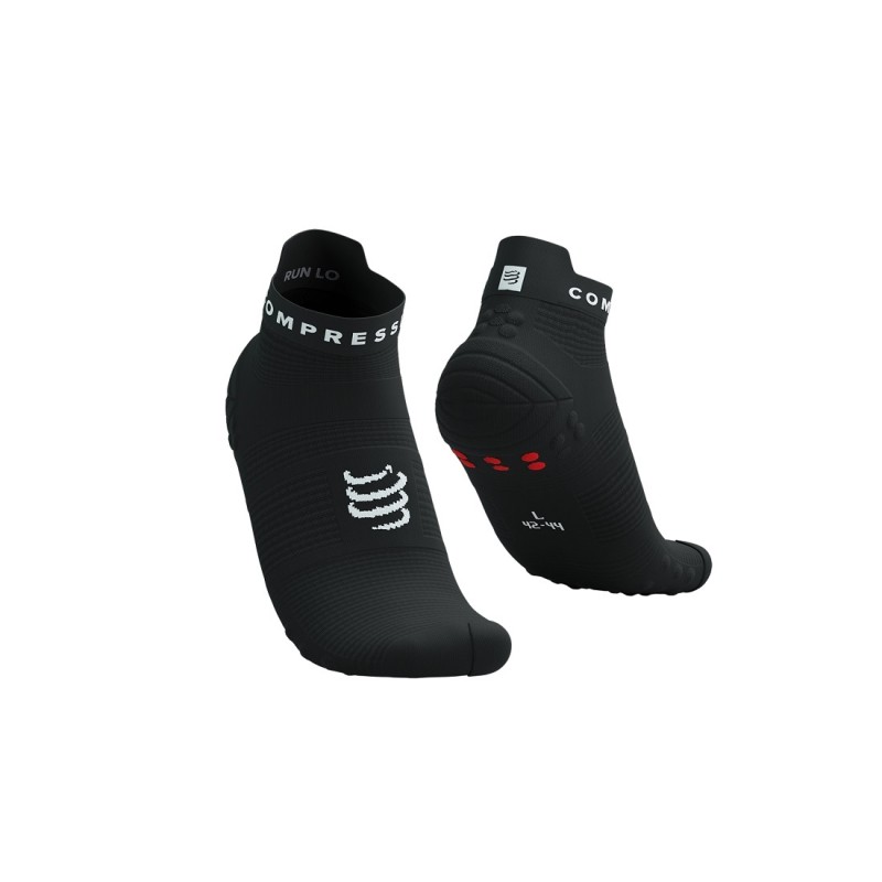 COMPRESSPORT PRO RACING SOCKS V4.0 RUN LOW - BLACK WHITE T4 / 45-48